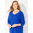 thumbnail image 2 of Catherines Women's Plus Size Suprema Studio 3/4 Sleeve Studded V-Neck Tee, 2 of 4
