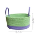 thumbnail image 3 of Yonrjhukm Desktop Storage Basket, Woven Cotton Thread Storage Basket for Organizing Toys, Books, and Household Items, Elegant Decorative Basket with Portable Handle and Durable Design, 3 of 7