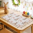 thumbnail image 6 of Easter Bunny Placemats Set of 12, Orange Bowknots Yellow Rabbits Light Grey Plaid Heat Insulated Linen Place Mats, Washable Stain-Proof Table Mats for Dining Tables Holiday Decor 13x19 Inches, 6 of 9
