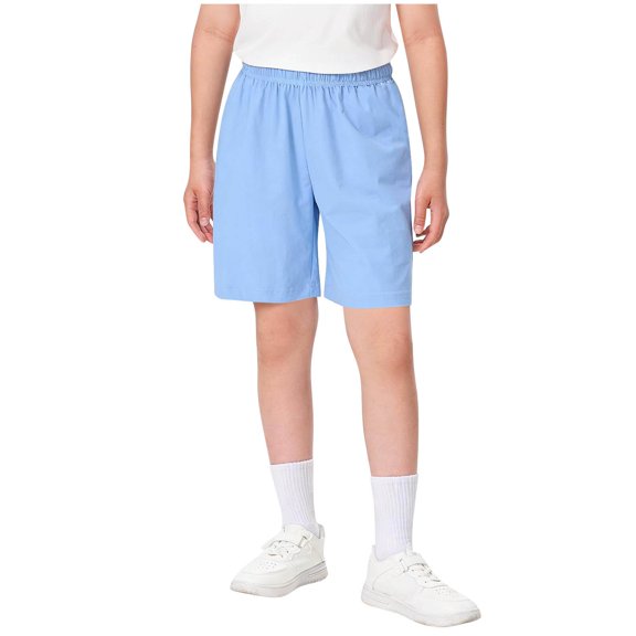ATOGUTA Boys Exercise Shorts Size 5T-15 Kids Athletic Basketball Shorts Casual Elastic Waist Summer Clothes with Pockets Blue