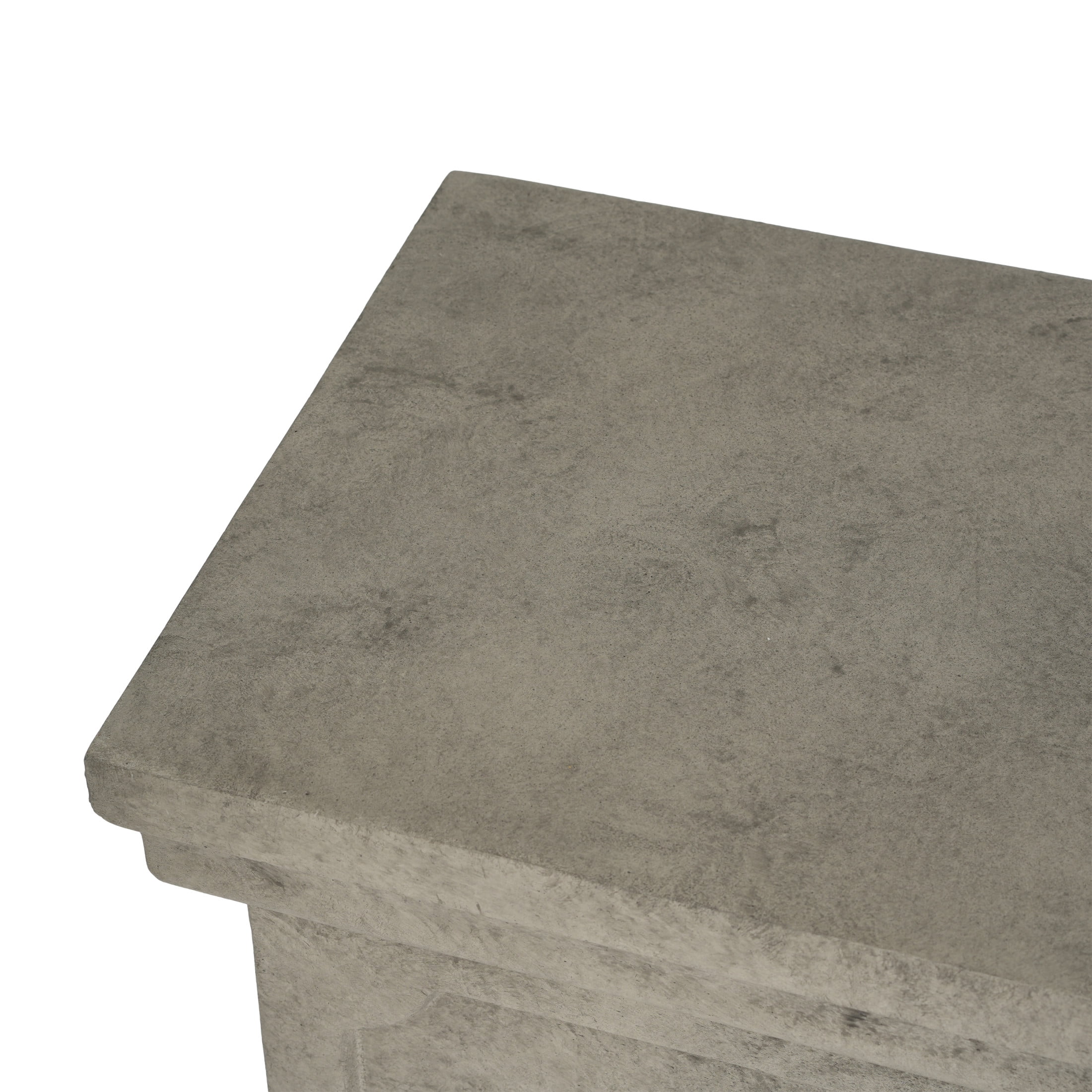 Christopher Knight Home Outdoor Classic Plant Stand with Square Pedestal, Light Gray, Set of 2