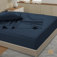 thumbnail image 2 of Casa Platino Sábanas Tamaño Queen – Juego de Sábanas 100% Algodón de Grapa Larga de 450 Hilos, Acabado de Satén Suave y Sedoso, Bolsillo de 15" de Profundidad, Ropa de Cama de Fácil Cuidado – Azul Finca, 2 of 6