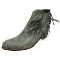 thumbnail image 2 of Wavsuf Winter Boots for Women on Fringes Fashion Short Ankle-High Green Shoes Size 36, 2 of 6
