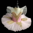 thumbnail image 2 of purcolt Girls Skirted Ballet Performance Ballet Leotards Embroidery Pancake Platter Dance Princess Dress Ballerina Outfit Dance Costume, 2 of 3
