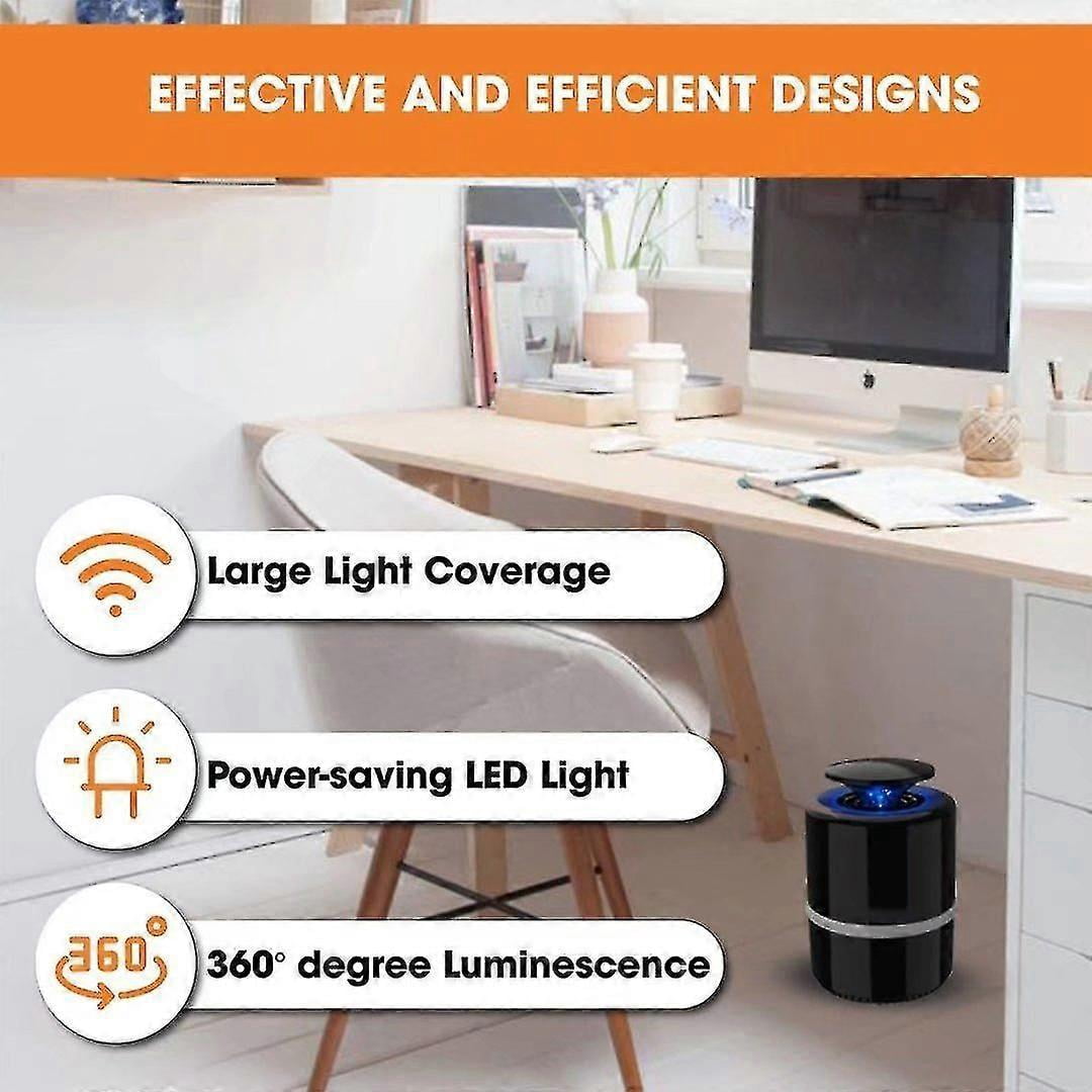 Mosquito Killer Indoor Powerful Fly Killer For Bugs, Mosquitoes, Gnats And Insects Blue Light Insect Killer (Black/White)