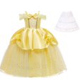 thumbnail image 1 of Vestido de princesa bella para niñas, disfraz de la Bella y La Bestia, ropa de fiesta, corona de palo mágico, 2022 Fivean unisex, 1 of 2