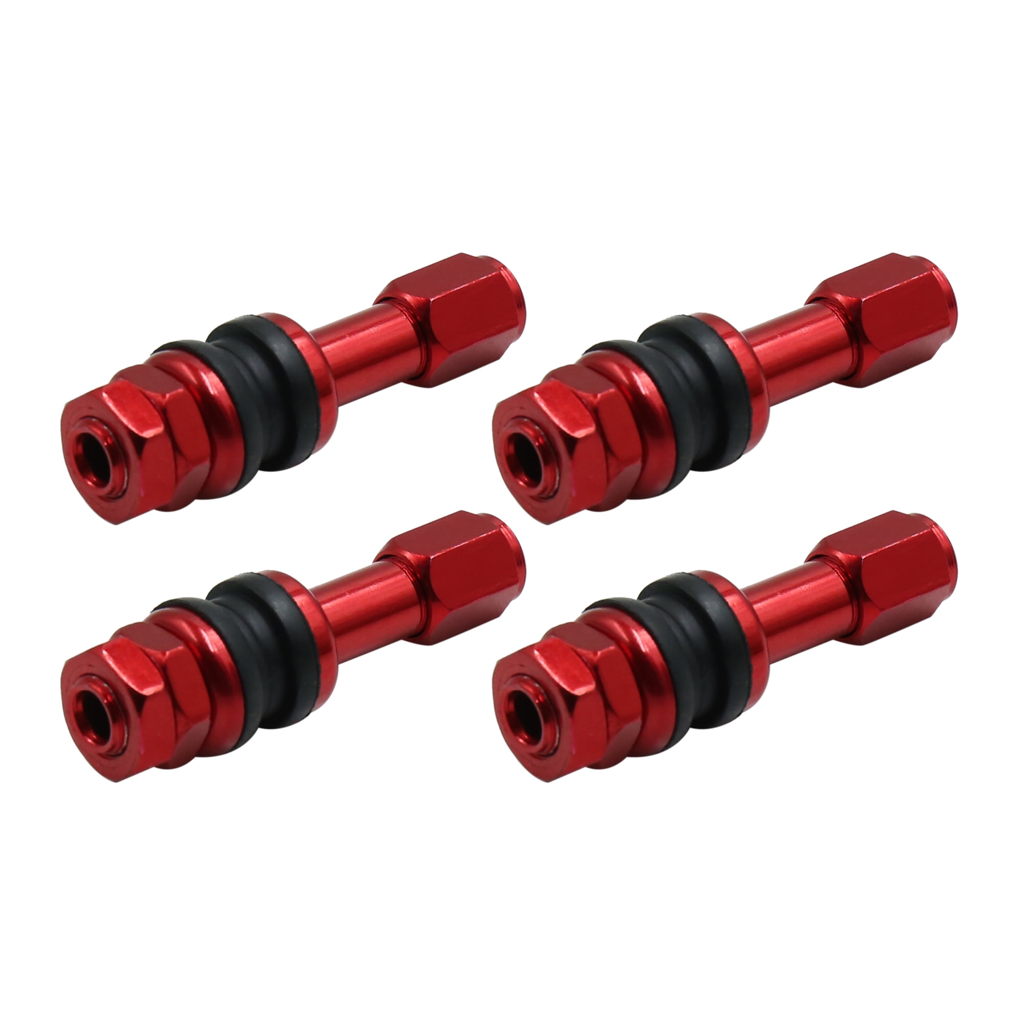 4pcs Red Aluminum Alloy Tubeless Wheel Tire Valve Stems with Dust Cap