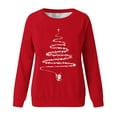 thumbnail image 4 of FAVIPT Womens Christmas Sweatshirt Cute Tree Print Oversized Tops Long Sleeve Crew Neck Soft Shirts Xmas Casual Fall Fashion Outfits 2025 Red,L, 4 of 4