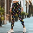 thumbnail image 4 of Renewold Colorful Paw Print Yoga Pants with Pockets for Women Stretch High Waisted Tummy Control Workout Tights Buttery Soft Printed Leggings Sportswear Basic Pants, 3XL, 4 of 8