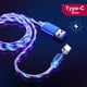 thumbnail image 1 of Cable de iluminación luminoso magnético, Cable Micro USB tipo C para iPhone, Samsung, Xiaomi, luz de flujo LED, cargador magnético, carga rápida, 1 of 4