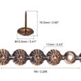 thumbnail image 2 of Uxcell 3Pack 1Meter Flower Upholstery Tacks Strips Trim Sofa Decorative Nails, Copper, 2 of 5
