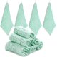 thumbnail image 1 of 10 paños de muselina para bebé, algodón orgánico, toallas reutilizables para la cara del bebé, paños lavables extra suaves de 28 x 28 cm para la piel del recién nacido (verde), 1 of 5