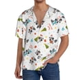 thumbnail image 7 of Lsque happy new year Raccoon print Men's Cuban Collar Short Sleeve Shirt Summer Beachwear Casual Button Down Fashionable Vacation Leisure Shirt-Small, 7 of 7