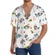 thumbnail image 1 of Fotbe happy new year Raccoon Camisa Estampada de Manga Corta para Hombre, Casual de Verano, Estilo Playero, Sin Arrugas-3X-Large, 1 of 5