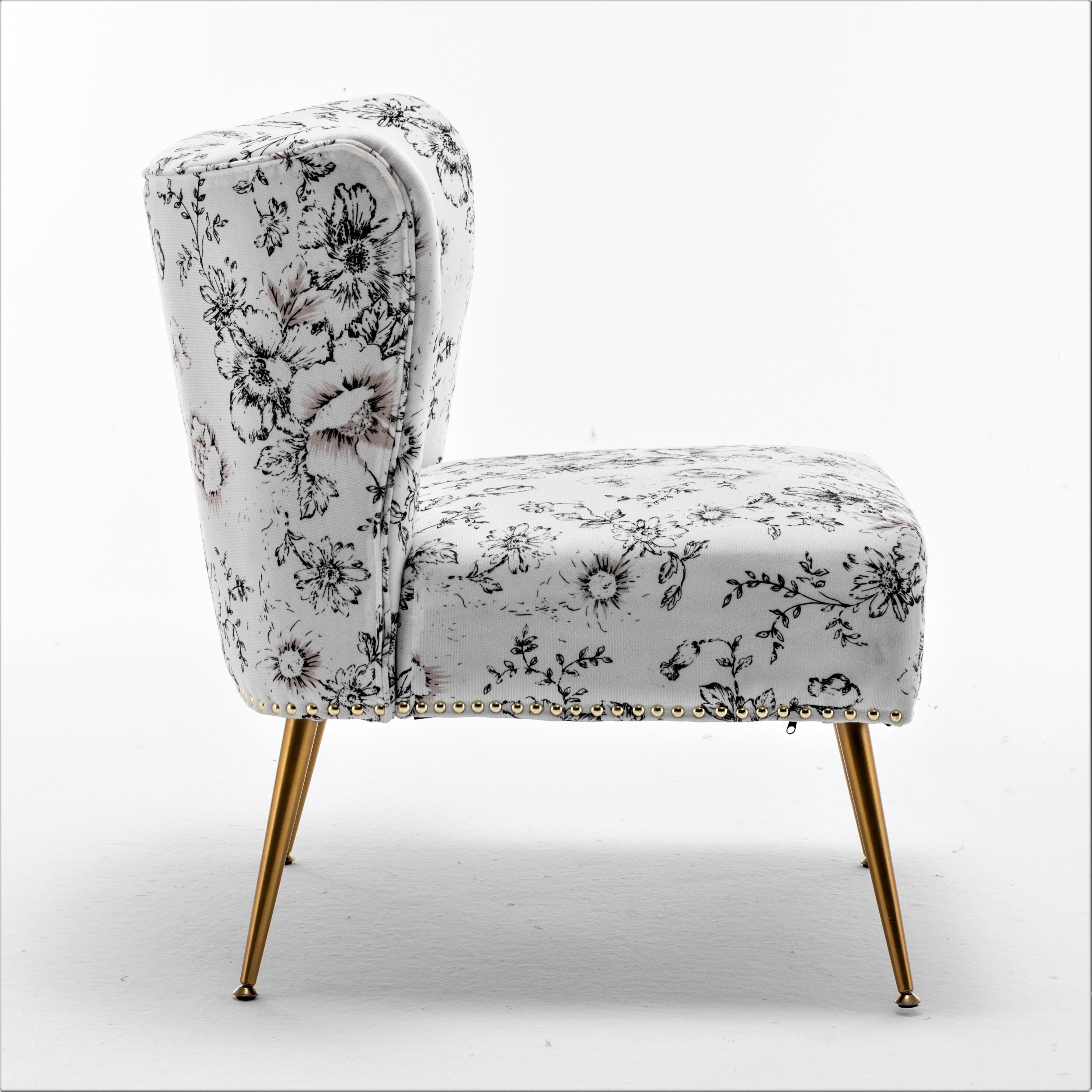 Uspridefurniture Friant 25"W White Microfiber Upholstered Slipper Chair