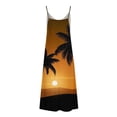 thumbnail image 4 of Summer Saving Wycnly Summer Dresses for Women Fashion Hawaiian Style High Waist Swing Cami Long Dresses 2024 Short Sleeve V-Neck Coconut Tree Print Maxi Formal Dress Brown l, 4 of 5