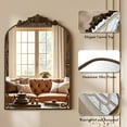 thumbnail image 4 of BEAUTYPEAK 26"x38" Vintage Wall Mounted Mirror Antique Baroque Arched Mirror,Bronze, 4 of 7