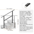 thumbnail image 3 of KFFKFF Outdoor Handrails for 2-3 Steps, Black Square Tube with Horizontal Bar, Carbon Steel Support Rails for Seniors, Suitable for Concrete and Deck Stairs, Simple Installation, 3 of 9