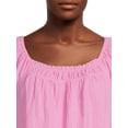 thumbnail image 4 of Time and Tru Women's Square Neck Top, Sizes XS-XXXL (Women's and Women's Plus), 4 of 5