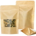 thumbnail image 1 of 50Pcs 10x15cm Kraft Paper Bag Zip Lock Zipper Stand Up Food Plastic Bag Large Pouches With Notch and Matte Window, 1 of 6