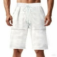 thumbnail image 2 of Sentmoon Mens Gym Shorts High Waist Loose 2025 Summer Golf Shorts Drawstring Solid Color Knitted Quick Dry Bathing Suit with Pockets Trendy for Sports Running White L, 2 of 8