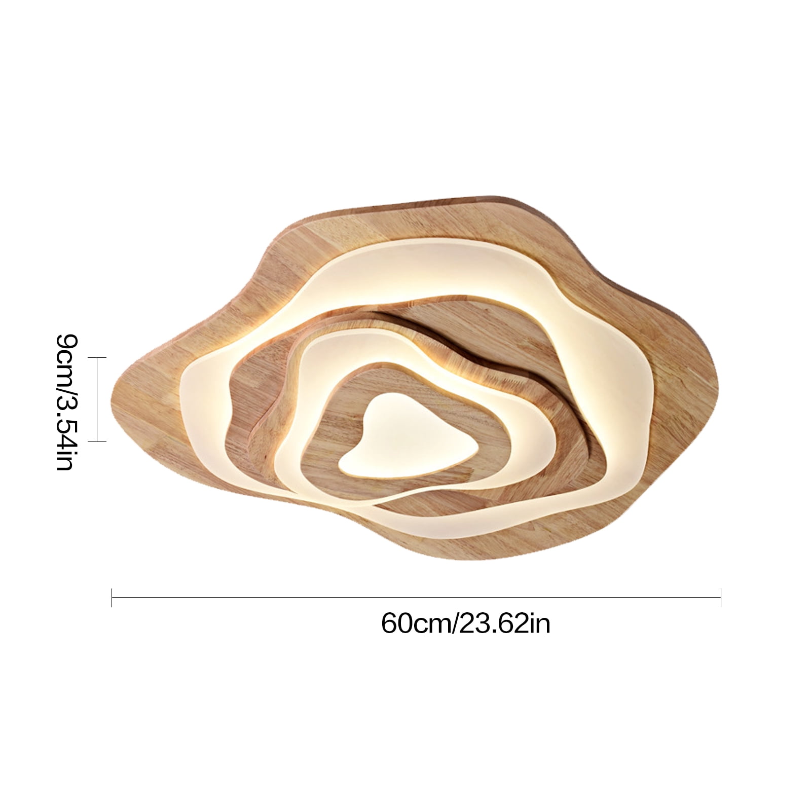 Arturesthome Nordic Irregular Flush Mount Solid Wooden Ceiling Light For Living Room