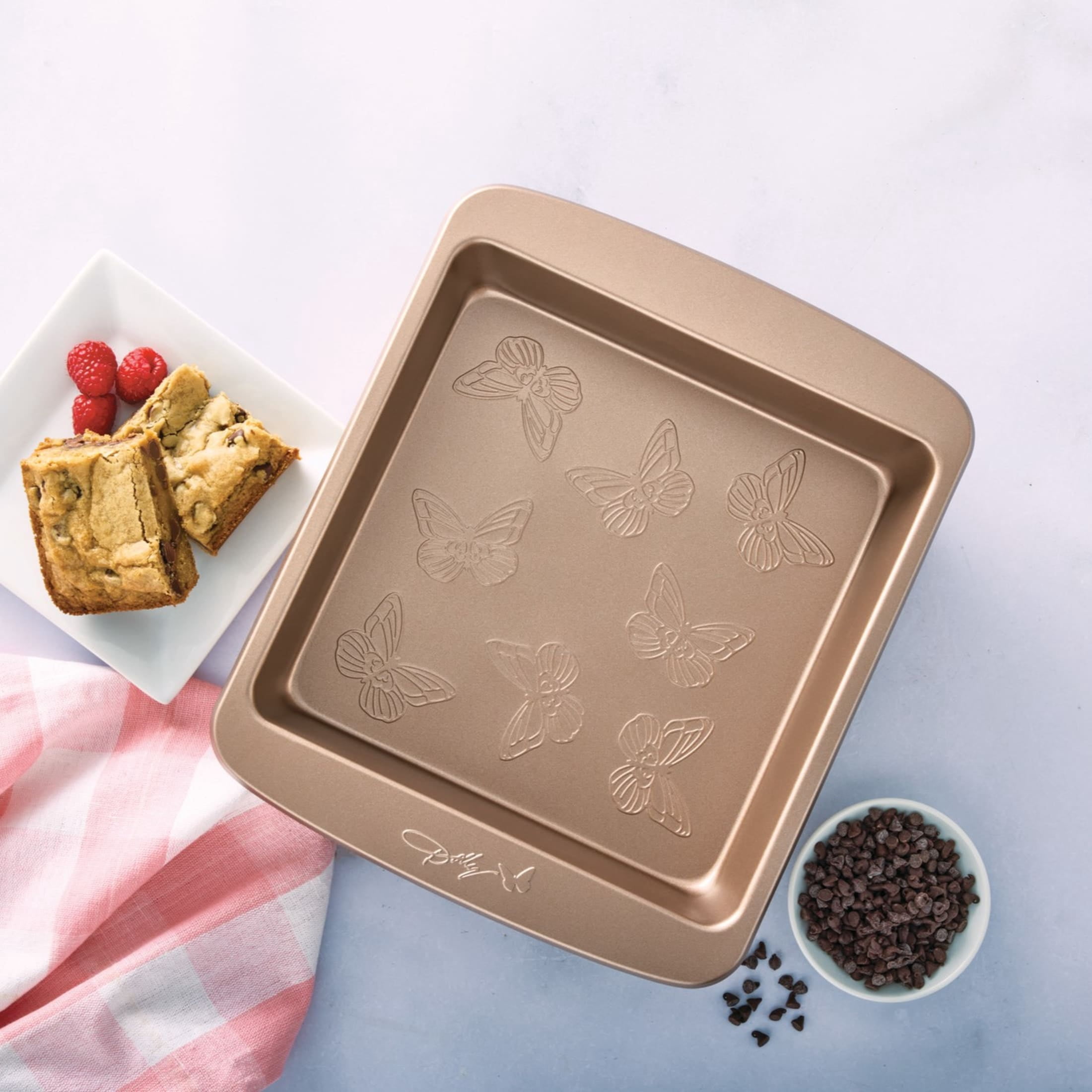 Dolly Parton Butterfly Stamp 9" Carbon Steel Square Non-Stick Cake Pan