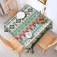 thumbnail image 2 of Teal and Orange Geometric Boho Pattern Square Tablecloth,Waterproof Square Table Cover,Wipeable Spillproof Washable Table Cover for Home Kitchen Party Decor 60"x60"(152x152cm), 2 of 6