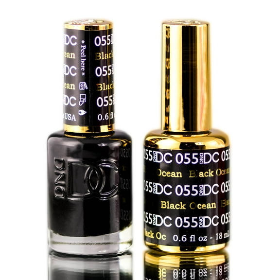 DND DC Neutrals GEL POLISH DUO, Gel Lacquer 0.5 oz   Matching Nail Polish Color 0.5 oz, Daisy Nails - Black Ocean (055)