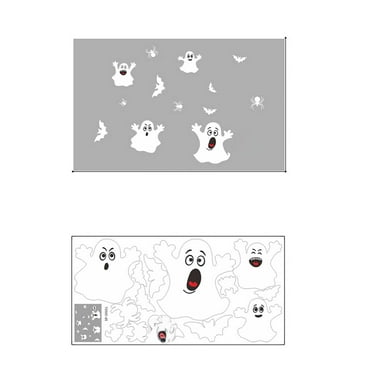 Nmdmisc Halloween Funny Ghost Stickers Expression Wall Stickers Self-adhesive Bedroom Horror Decoration Border Wall Stickers