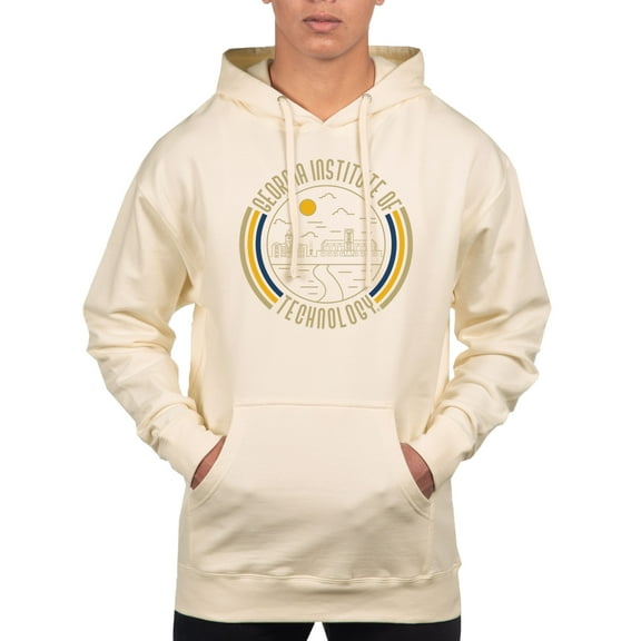 Men's Uscape Apparel Cream Georgia Tech Yellow Jackets Standard Pullover Hoodie