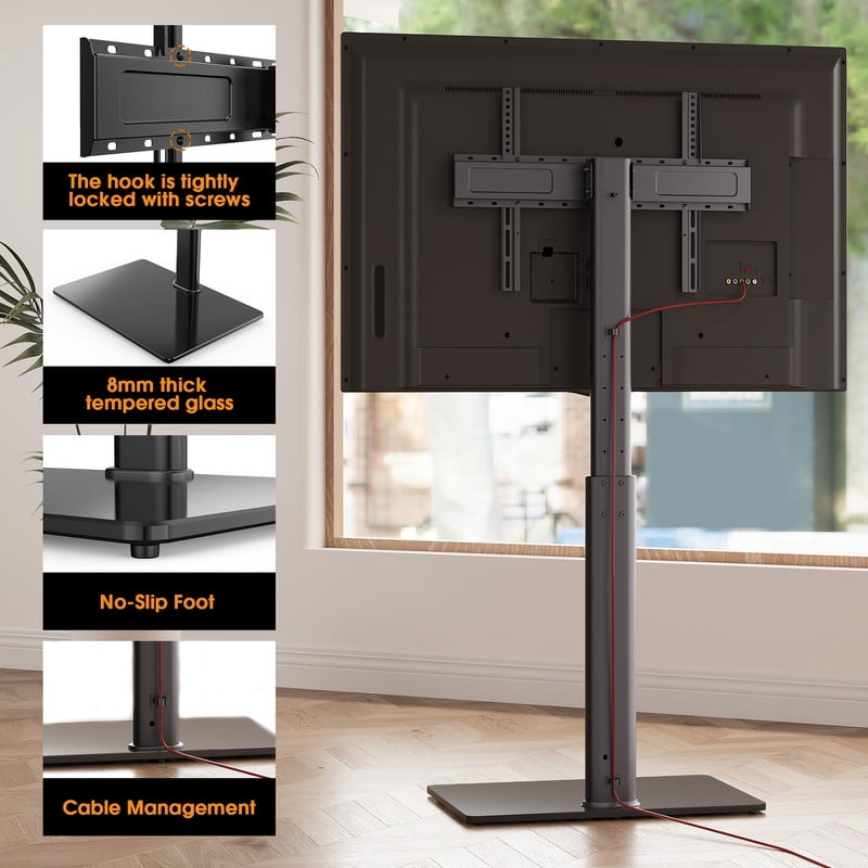 Floor TV Stand for 43-75 inch TVs up to 88lbs with Tilt