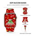 thumbnail image 3 of Christmas Watch Band Compatible with Apple Watch Band 38mm 40mm 41mm 42mm 44mm 45mm 49mm iWatch Ultra SE Series 9 8 7 6 5 4 3 2 1, Christmas Soft Silicone Sport Replacement Strap Band for Women Men, 3 of 13