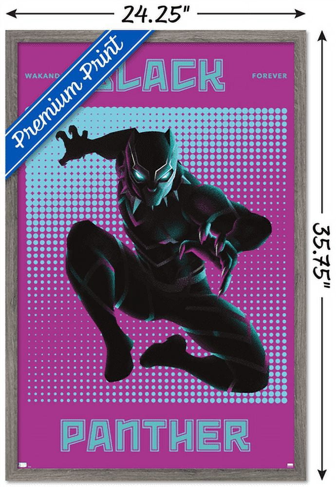 Marvel Shape of a Hero - Black Panther Wall Poster, 22.375" x 34", Framed