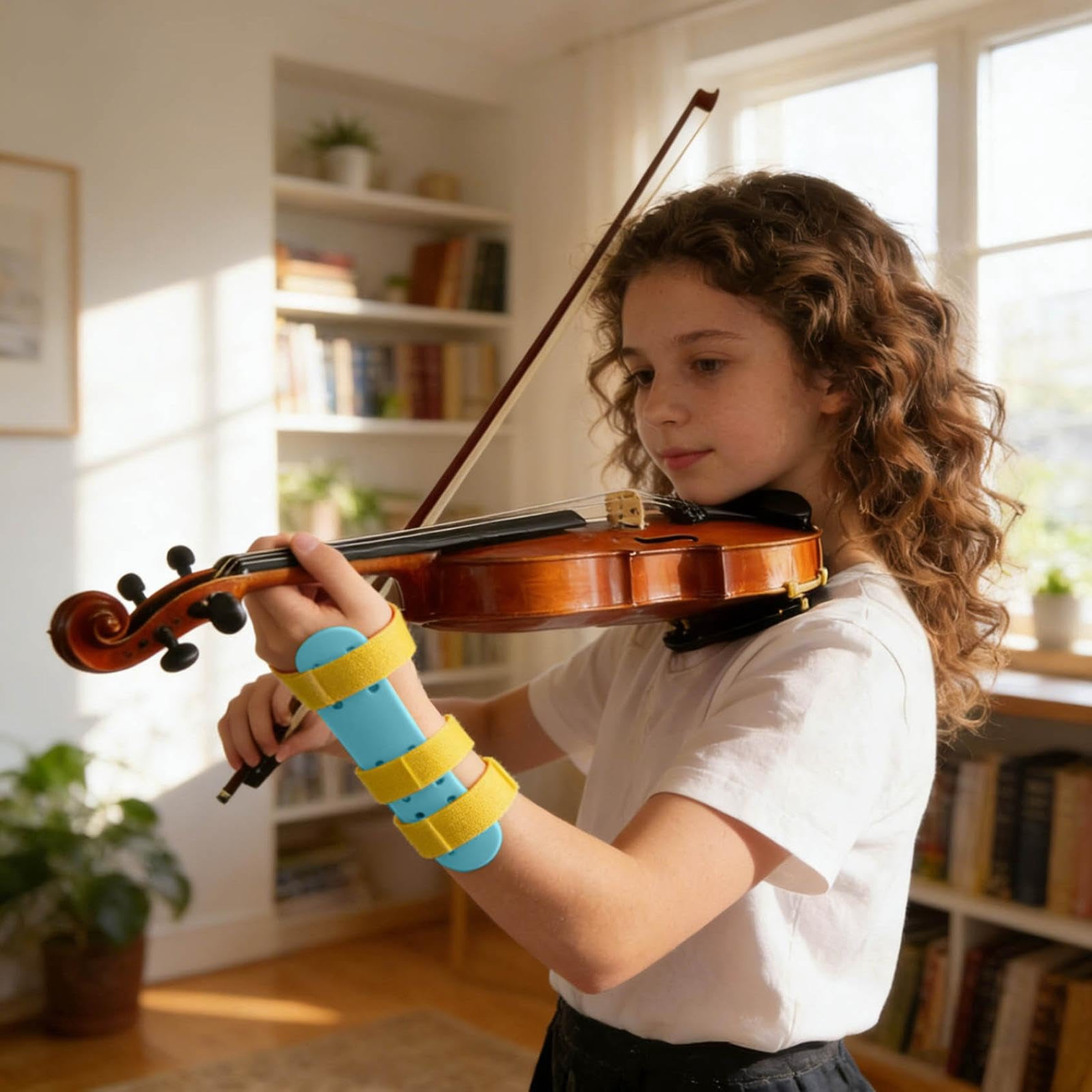 Violin Wrist Practice Aid, Adjustable Corrector for Students and Beginners, Breathable Violin Wrist Assistant, Straight Wrist Trainer for Violin Students Music Lessons Orchestra