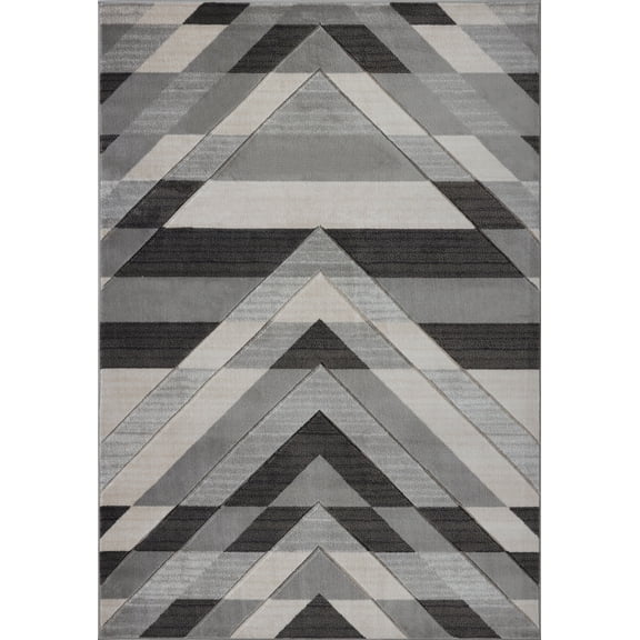 Beautiful Super Soft Modern Indoor Vincenza Collection Area Rug Carpet for Bedroom Living Room Dining Room in Grey-Black, 3x5 (2'7" x 4'11", 80cm x 150cm)