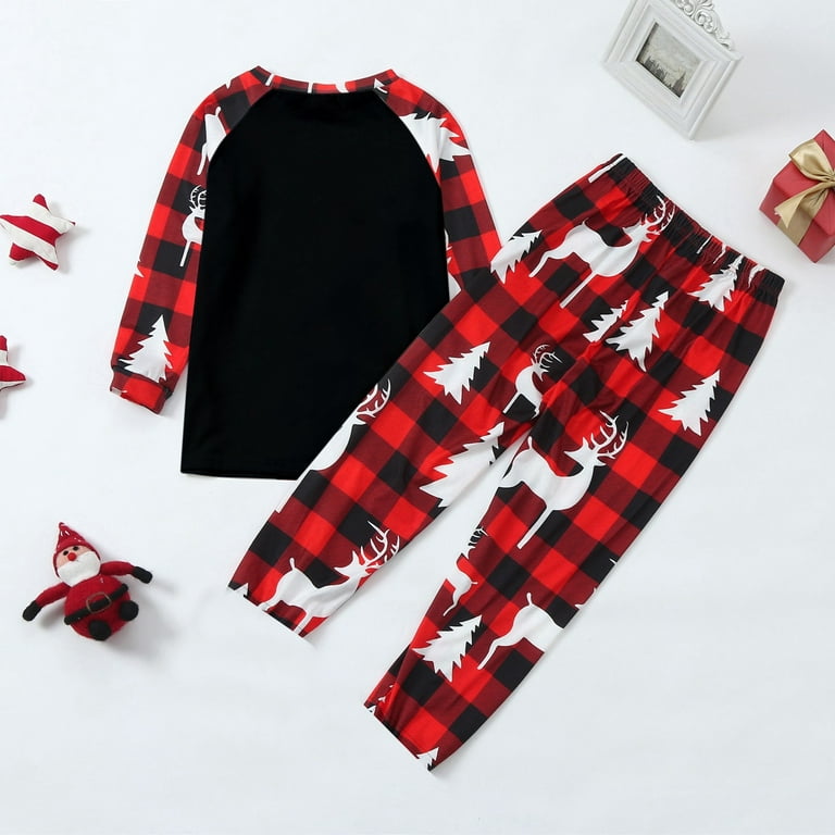 Lisingtool pajamas for women set Christmas Pjs Deer Plaid Print