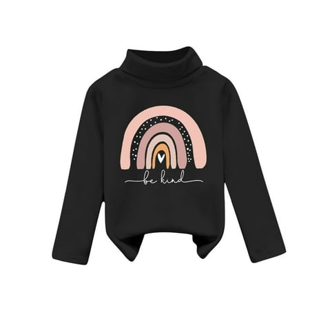 Jamicy Girls Sweatshirts Clearance Girls Long-Sleeved Thermal Top Mock-Neck Thermal Underwear Soft Fleece Lined Base Layer
