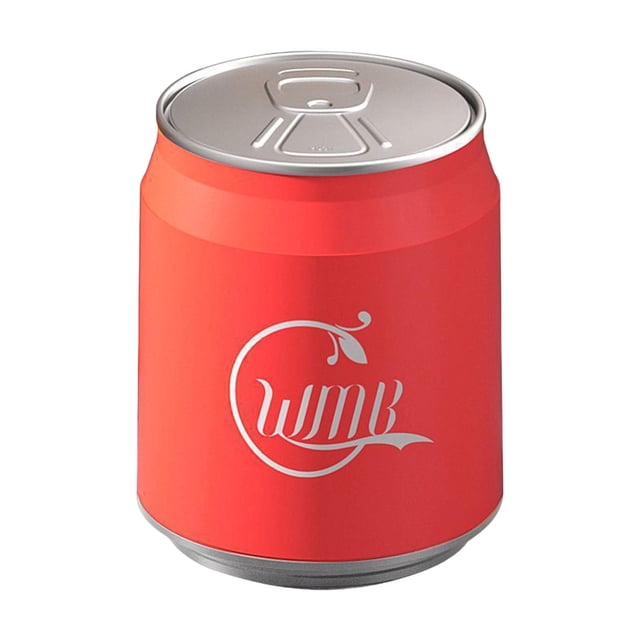 Cola Can Forma Press Tipo de lavabo la basura de diseño simple de diseño con basura de basura de tapa para la habitación de la sala de lavandería Rojo