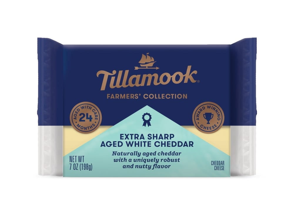 Tillamook Farmers' Collection Extra Sharp Aged White Cheddar, 7OZ, 12 Pack