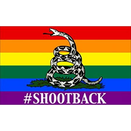 Rainbow Flag #SHOOTBACK Sticker Decal (gay orlando pro gun rights Sticker Decal ic) Size: 3 x 5