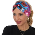 thumbnail image 5 of 6 diademas bohemias elásticas anchas para el pelo, coloridas y elásticas para yoga, turbante anudado, diademas de tela, diademas elegantes para mujeres y niñas, 5 of 5