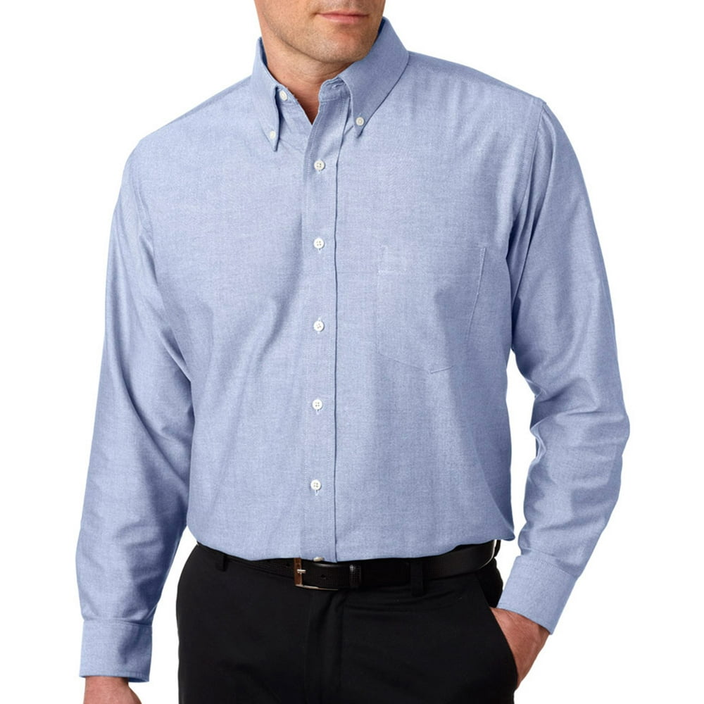 UltraClub - 8970 Classic Men's Oxford Shirt -Light Blue-5X-Large ...