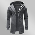 thumbnail image 7 of Handshe Men's Stylish Solid - Color Letter - Spliced Long - Sleeve Hooded Casual Jacket, 7 of 7