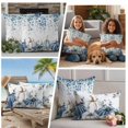 thumbnail image 4 of Outdoor Pillow Covers 20x20 Set of 2, Blue White Pumpkins Waterproof Patio Throw Pillow Covers for Couch Sofa Chair, Thanksgiving Fall Blue Eucalyptus Leaves Decorative Pillowcases for Throw Pillows, 4 of 9