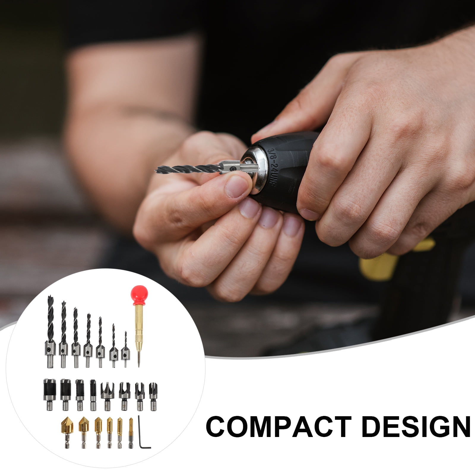 ELAYARD Wood Plug Cutter Drill Bit Set with Multiple Colors, Carpentry Tools Kit for Precision Woodworking Projects