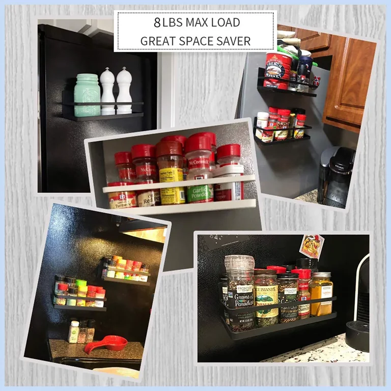 Refrigerator Magnetic Spice Rack Space Saving Kitchen Magnetic