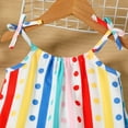 thumbnail image 6 of WOYY Sleeveless Dress for Girls Colorful Striped Ruffle A Line Slip Dresses Cute Sundress, 6 of 7