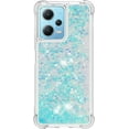 thumbnail image 2 of Slim Fit Phone Case for Redmi Note 12 4G, Glitter Liquid Quicksand Effect Silicone Soft TPU Case with Camera Lens and Screen Protection for Redmi Note 12 4G,LSWT Silvery Blue, 2 of 12