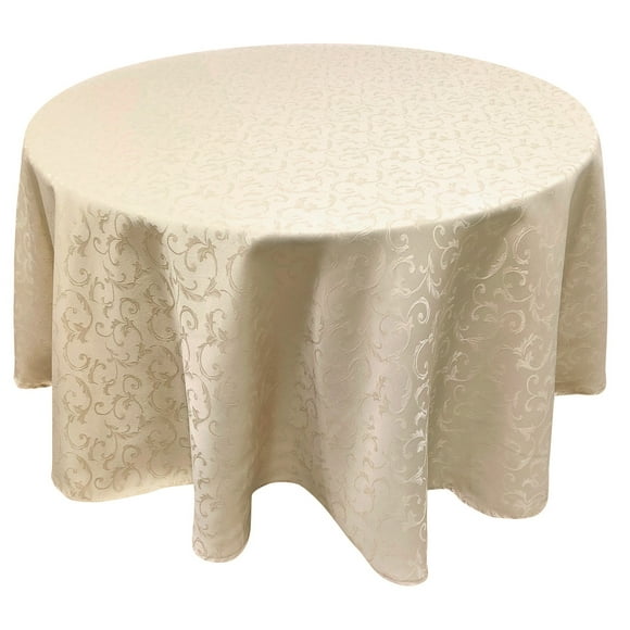 Waterproof Jacq Tablecloth -Gold, 60 Inch Round Shape